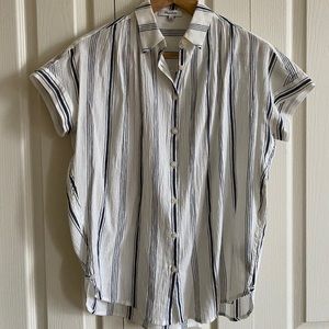 Madewell Striped short sleeve button down shirt